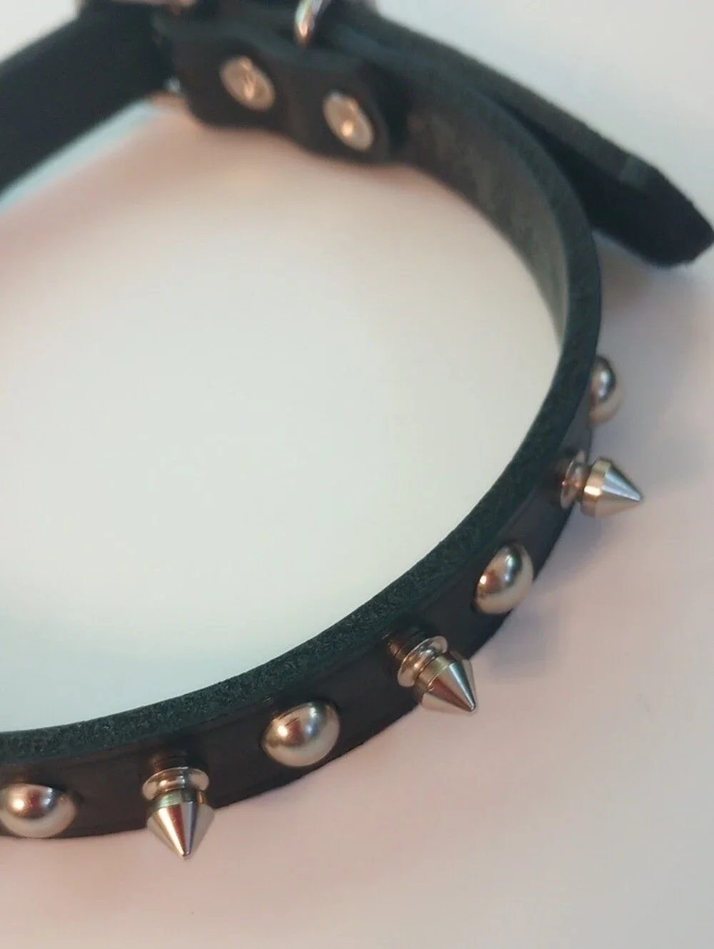 Black Spike Studded Leather Collar